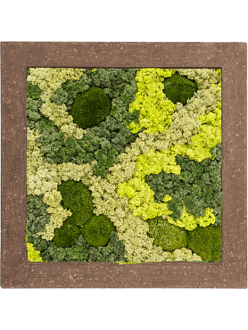 Картина из мха polystone rock 30% ball moss 70% reindeer moss (mix)