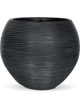 Кашпо Capi nature rib vase ball black