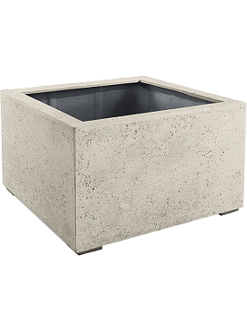 Кашпо Grigio low cube antique white-concrete