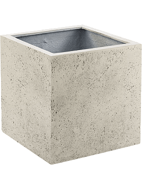 Кашпо Grigio cube antique white-concrete