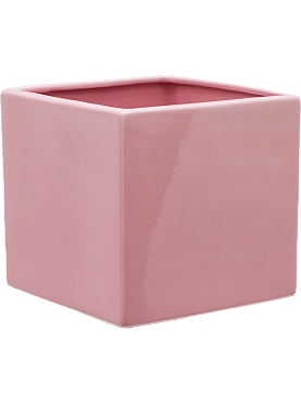 Кашпо Basic square shiny pink