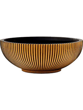 Кашпо Capi nature groove bowl black gold