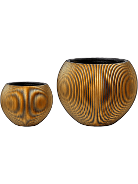 Кашпо Capi nature groove vase ball black gold (набор 2 шт)
