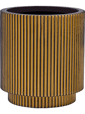 Кашпо Capi nature groove vase cylinder black gold