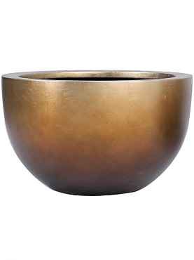 Кашпо Baq metallic silver leaf bowl matt honey