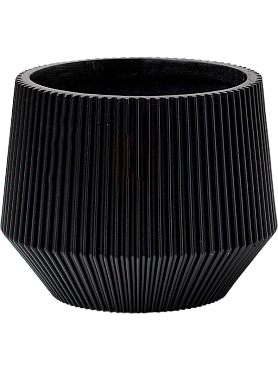 Кашпо Capi nature groove vase cylinder geo intense black