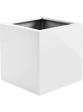 Кашпо Argento cube shiny white