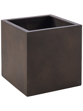 Кашпо Grigio cube rusty iron-concrete