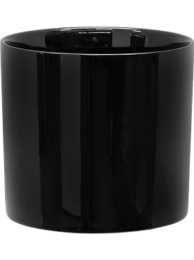 Кашпо Basic cylinder shiny black